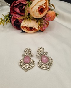 Elegantes Pendientes Kundan en Forma de Lágrima Azul, Pendientes Jhumka Étnicos Chapados en Oro Antiguo Vintage, Joyería de Boda Pakistaní para Mujer - Product Image 3