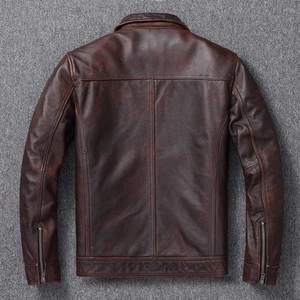 Chaquetas de Cuero Genuino 2026, Fabricante de Chaquetas con Cuello Camisero, Chaqueta de Cuero Real Personalizada para Hombre, Chaqueta de Motocicleta para Hombre - Product Image 4