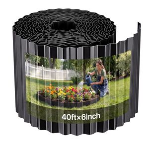 Bordatura Paesaggistica in Acciaio Zincato 40 ft x 6 in, Strisce Metalliche Pieghevoli Facili da Installare per Paesaggistica e Decking - Product Image 1
