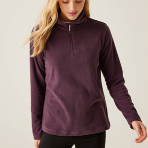 Suéter de Cuello Alto para Mujer, Color Morado, de Felpa, Manga Larga, Transpirable, para Otoño, Corte Regular, Tejido de Punto, Color Sólido - Product Image 2