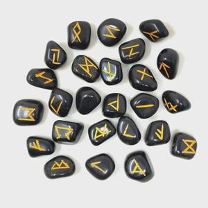 ชุดรูนแบล็คทัวร์มาลีน คริสตัลฟูทาร์ก สไตล์เฟิงชุ่ย สลักลายพรีเมียม ทำด้วยมือ หินอาเกตมุนตาฮะสำหรับบำบัดรักษา - Product Image 4