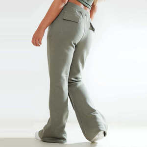 Pantalon de jogging évasé pour femme en toile, taille élastique, coupe décontractée, idéal pour l'hiver, taille personnalisée - Product Image 5