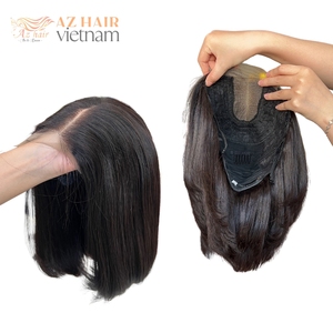 Vente en gros 100% Perruques en cheveux humains vietnamiens soyeux droits couleur chaude Double trame Base en dentelle meilleur prix - Product Image 2