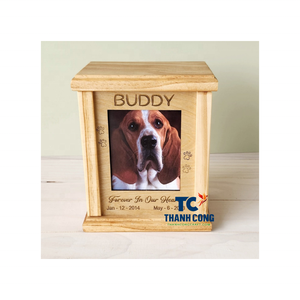 URNA DE MADERA NATURAL de primera calidad exportada desde Vietnam con servicio de grabado personalizado y suministro a granel para compradores de urnas de madera para mascotas - Product Image 1