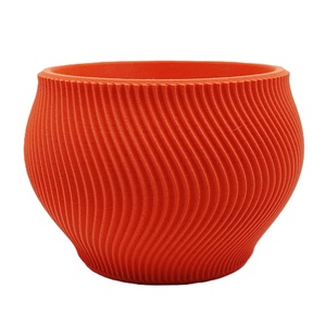 Pot de fleurs nervuré moderne en fer galvanisé naturel, tendance actuelle, pour décoration de jardin - Product Image 1