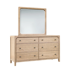 Modern Scandinavian Bedroom Set <b>Queen</b> <b>Size</b> Solid Wood <b>Bed</b> Dresser Nightstand With Storage Drawers Light Wood Tone - Product Image 6