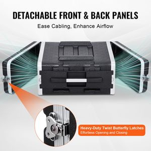 Armadio Rack 4U per Server, Profondità 19'', Costruzione in ABS, Chiusure a Farfalla, Maniglia Staccabile, Capacità 18U/9U - Product Image 5