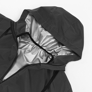 Chaqueta Deportiva Impermeable con Capucha para Mujer, Negra, de Spandex/Algodón, con Cierre, Manga Larga, Corte Regular, Estilo Deportivo de Invierno, Conjunto de 2 Piezas - Product Image 6