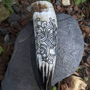 Authentic Viking Drinking Horn Handcrafted Natural Mug Polished Finish Eco Friendly Durable Bar Accessory Collectible - Product Image 1