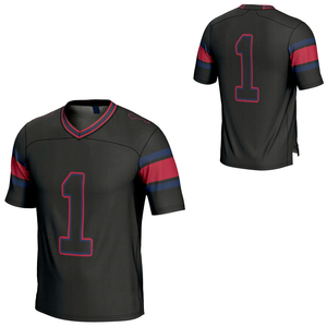 Nouveau style de maillot de football américain pour homme à manches courtes, sublimé et respirant, avec nom d'équipe personnalisable et tissu en mesh - Product Image 1