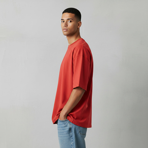 Men's Oversized Red T-<b>Shirt</b> With <b>Flame</b> Brand Print Short Sleeve O-Neck Casual Knitted Jersey Cotton T-<b>Shirt</b> in wholesale price - Product Image 6