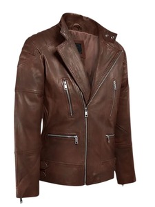 Shotgun Spanish Brown Moto Leather <b>Jacket</b> - Product Image 2