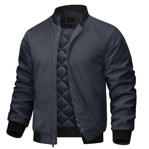 Blouson Bomber Homme Style Vintage, Veste Décontractée Tendance avec Look Classique, Détails Côtelés et Coupe Ample pour le Streetwear - Product Image 1