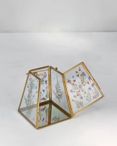 Decorative Glass Jewelry Organizer <b>Box</b> Metal Frame <b>Keepsake</b> Case Amazing Printed Fabulous Jewelry Organizer - Product Image 5