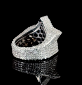 Luxury Star Shape Moissanite <b>Ring</b> Iced Out Hip Hop <b>Statement</b> <b>Ring</b> <b>Silver</b> Tone Broken Heart Design Jewelry Gift - Product Image 4