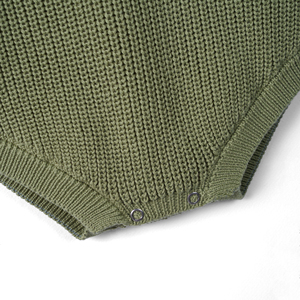 Mameluco Tejido para Bebé Niño, 100% Algodón Ecológico, Color Sólido, Botones YKK, Mono de Invierno para Bebé, OEM, ODM, Empaque Personalizado - Product Image 5