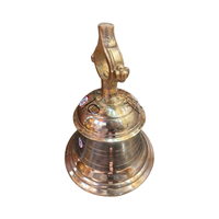 Autiraz Enterprises Cloche en laiton poli élégante et traditionnelle, finition plaquée or, artisanat exquis, décoration d'intérieur, art, prière