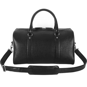 Wholesale Smart Range Leather Genuine Full Grain Cowhide Leather Duffel <b>Bag</b> Black Travel Weekender Holdall Shoulder Strap YKK - Product Image 2