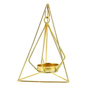 Metal Hanging Triangle Tea Light Candle Holder for Home Decor Geometric <b>Lantern</b> Decorative Candle Stand Wall Hanging Gift - Product Image 4