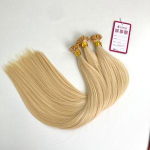Extensiones de cabello humano ondulado doble dibujado con queratina vietnamita recta sedosa de 18 pulgadas en Rubio 613 - Product Image 4