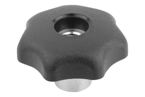 Poignée STAR GRIP K0156 avec fonction QUICK-LOCK, D=M08 D1=40 H=24,5, thermoplastique, noire, composants en acier - Product Image 1