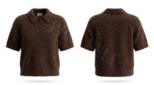 Polo en mohair à manches courtes avec logo personnalisé de haute qualité à 100 %, style tendance, confortable, vente en gros de polos - Product Image 4