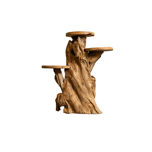 ARTERRA - Soporte de exhibición de lujo hecho a mano con raíz de teca orgánica para Diwali - Uso en interiores/exteriores - Product Image 2