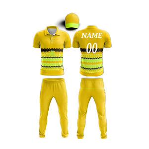 Nuevos Uniformes de Cricket Juveniles con Estampado Abstracto y Logotipo del Patrocinador, Diseño Sublimado, Uniformes de Equipo Transpirables y Personalizables - Product Image 1