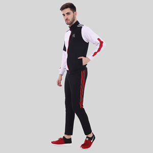 Survêtement de sport pour homme en velours premium, extensible dans les quatre sens, coupe ajustée, couleur unie, confortable, pour l'automne, le jogging et la course à pied - Product Image 5
