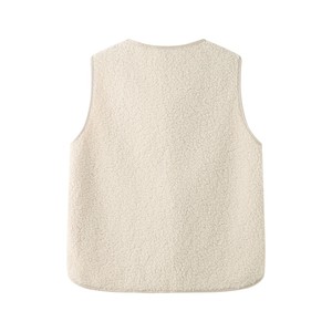Sleeveless Woolen Sherpa <strong>Lined</strong> Vest for <strong>Women</strong> Cozy Fuzzy Fleece <strong>Gilet</strong> with Zipper Closure Waterproof Pockets for All Seasons - Product Image 5