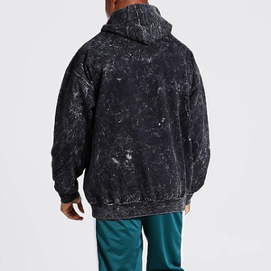 Men's Oversized Hooded Sweatshirt Solid Color Washed 100% Cotton Fleece <b>Lightweight</b> Casual Streetwear Pocket Design Winter - Product Image 2