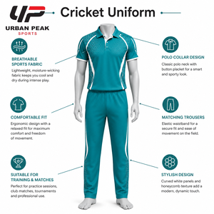 Uniforme de Cricket de Alto Rendimiento con Tela Elástica, Corte Atlético Cómodo y Material que Controla la Humedad para Actividades en el Campo - Product Image 6