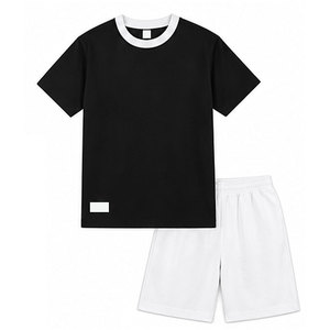 Ensemble 2 pièces en tissu éponge pour garçons : T-shirt et short – Tenue confortable en tissu molletonné pour tout-petits et jeunes enfants – Coupe décontractée à épaules tombantes – Vêtements de nuit pour garçons - Product Image 2