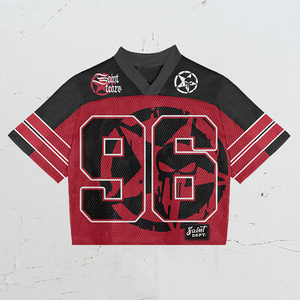 Maillot de football américain unisexe personnalisé avec logo de marque, style streetwear rugby, coupe ample, impression par sublimation, design en maille - Product Image 3