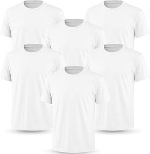 T-shirt pour homme en polyester/coton imprimé sérigraphié, anti-plis, écologique, respirant, léger, séchage rapide, col en V, pour usage quotidien - Product Image 3