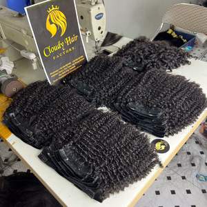 Top Grade 10A Vierge Crépus Bouclés Cheveux 100% Cuticule Aligné Nouvelle Arrivée 100% Extensions de Cheveux Humains Clip Ins - Product Image 1