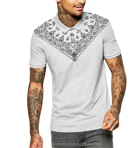 Camiseta polo masculina bandanna, estampada, 100% algodão, de alta qualidade, logotipo personalizado, camiseta polo, índia