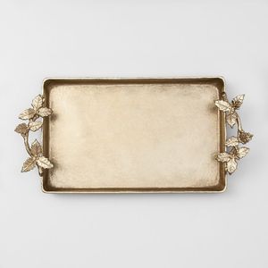 Plateau rectangulaire décoratif doré à succès avec poignées, pour la maison et la table à manger, design élégant, plateau de service moderne pour aliments - Product Image 6