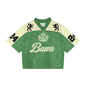 Men White & Black Color <b>Mesh</b> Soccer Jersey Wholesale Custom <b>Crop</b> <b>Top</b> Boxy Fit Football Jersey - Product Image 3