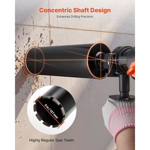 Punta da trapano per muratura e cemento ad alta precisione, diametro 5 pollici, profondità di foratura 14 pollici, filettatura interna 1-1/4 In-7, diametro a umido - Product Image 6