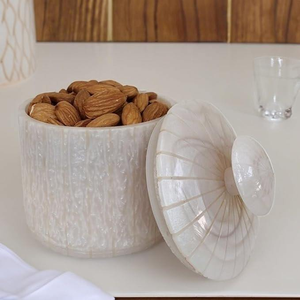 Premium Luxury Wedding Decorative Resin Jar <b>Canister</b> <b>Set</b> Handcrafted Flower Design Stackable Microwavable BPA Free Storage - Product Image 5