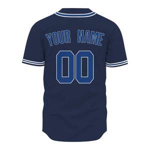 Maillot de baseball personnalisé pour homme, manches courtes, nom de l'équipe imprimé, polyester anti-humidité, fermeture boutonnée, adulte, OEM ODM - Product Image 2
