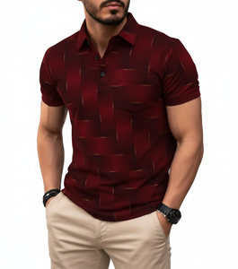 Camisetas Casuales de Manga Corta para Hombre, Color Sólido, con Botones, 100% Algodón Tejido, Venta al Por Mayor, Estampado Digital Personalizado - Product Image 6