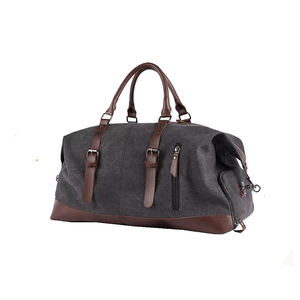 Wholesale <b>Canvas</b> + PU Leather Duffle <b>Bag</b> Custom OEM western style luggage <b>Bag</b> Fashion Letter Unisex Organizer Large Capacity - Product Image 1