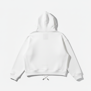 เสื้อฮู้ดดี้โอเวอร์ไซส์แบบหนาพิเศษ พิมพ์ลายโลโก้โครเมียม 3 มิติ สีขาว สไตล์สตรีทแวร์ แบบสวมหัว ยูนิเซ็กซ์ คุณภาพสูง ขายส่ง เสื้อสเวตเชิ้ตเปล่า - Product Image 2