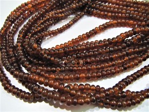 Perles de grenat Hessonite naturel, taille 4-5 mm, forme Rondelle lisse, brin de 8 pouces - Product Image 4