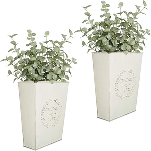 Set of 2 Farmhouse Metal <b>Wall</b> Planter,Rustic <b>Wall</b> <b>Decor</b> Country Hanging <b>Wall</b> Vase Box for Plants <b>Flower</b> Home Decoration - Product Image 1