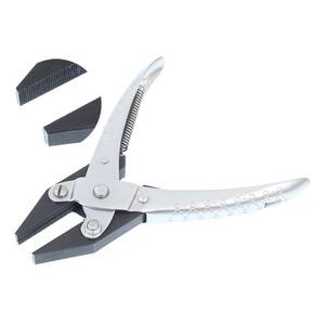 Pince plate parallèle à bec effilé, dents crantées, à ressort, 140 mm, métrique, qualité industrielle OEM, en acier au carbone, pour la fabrication de bijoux, horlogerie et optique - Product Image 1