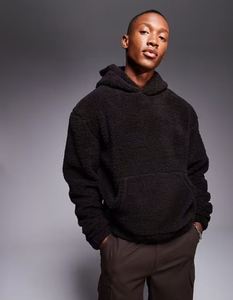 Sudadera con capucha para hombre, forrada de satén, tejida, transpirable, de color sólido, de lana de cordero, cálida para invierno, con logotipo bordado personalizado, al por mayor. - Product Image 1