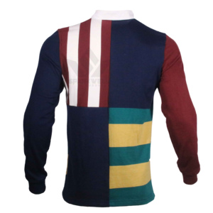 เสื้อโปโลรักบี้ผู้ชายสีสันตัดกัน แขนยาว พิมพ์ลายแบบซับลิเมชั่น ระบายอากาศได้ดี ปกคอพับ ทรงปกติ สำหรับผู้ใหญ่ เล่นกีฬา - Product Image 5